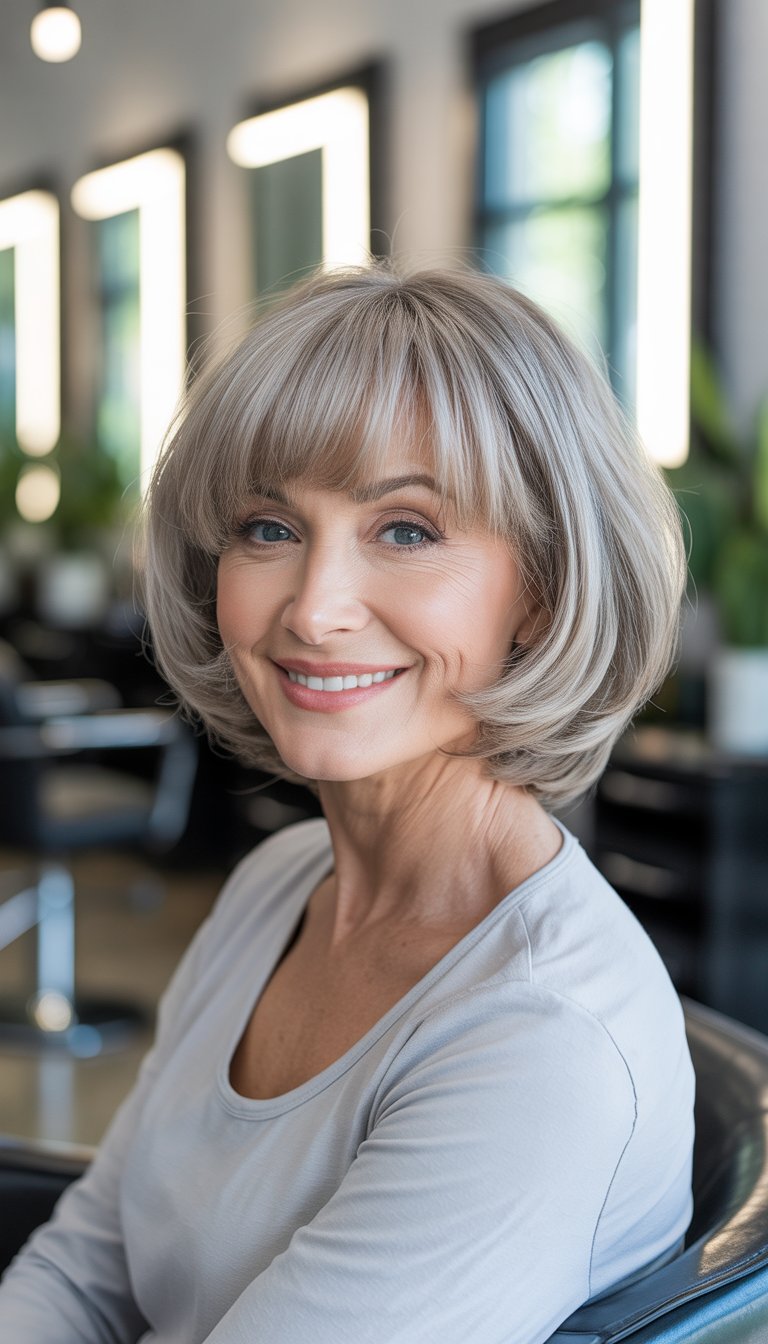 Haircut For Women Over 60 With Bangs: 10 Stylish And Age-Defying Options