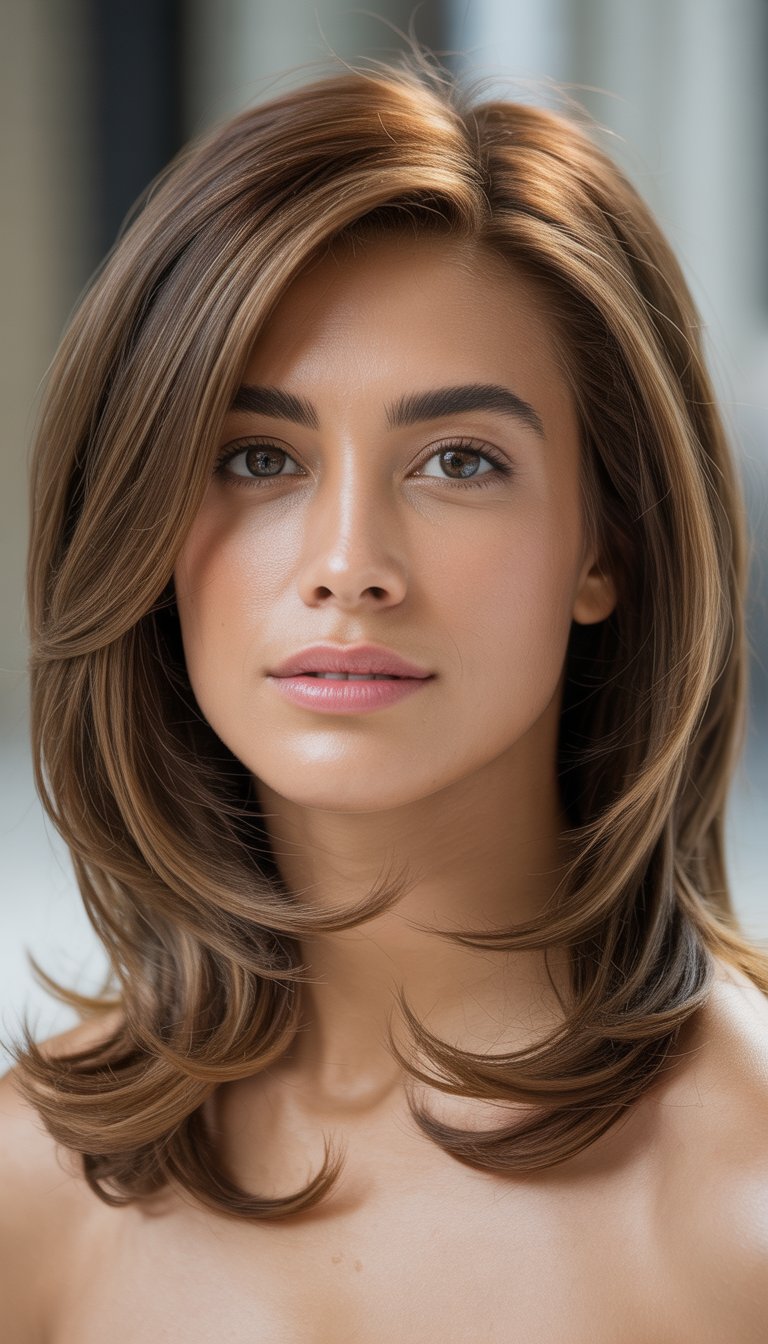 A woman with medium length hair shown from the front and side against a plain background.