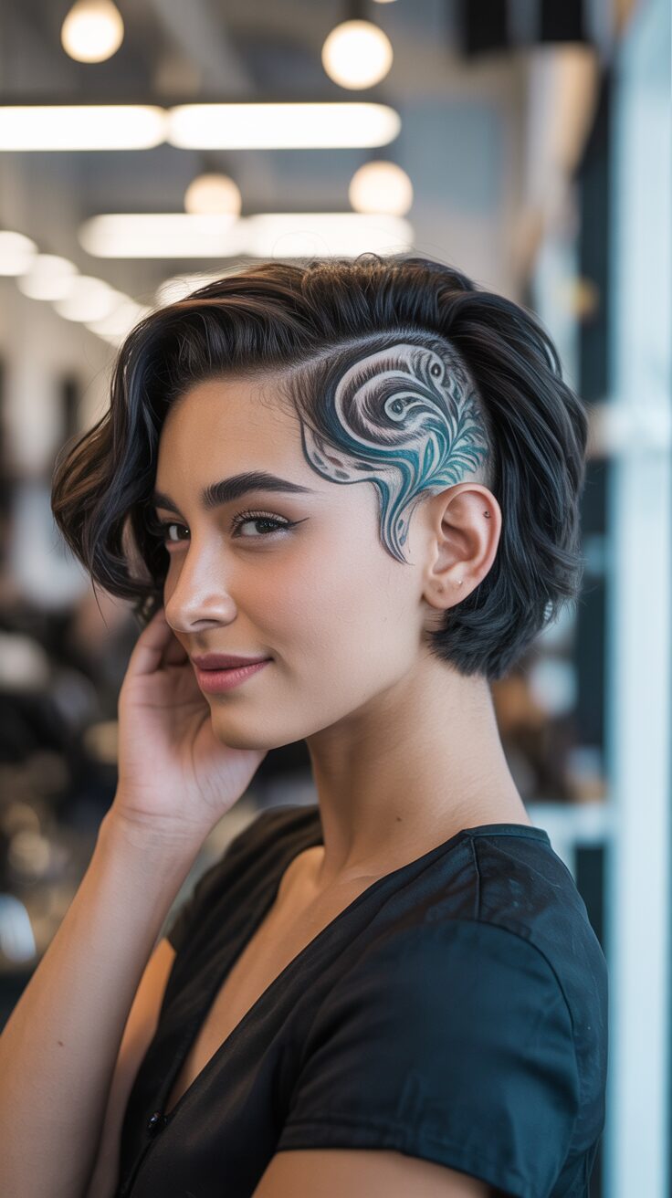 For the bold and artistic, freehand undercut designs offer an exciting canvas. A skilled stylist can create intricate patterns, geometric shapes, or flowing designs directly into shorter sections of hair using just clippers and trimmers—no stencils needed. These personalized designs can be as subtle or dramatic as you prefer. You'll turn heads with this unique way to express your personality through your hair.