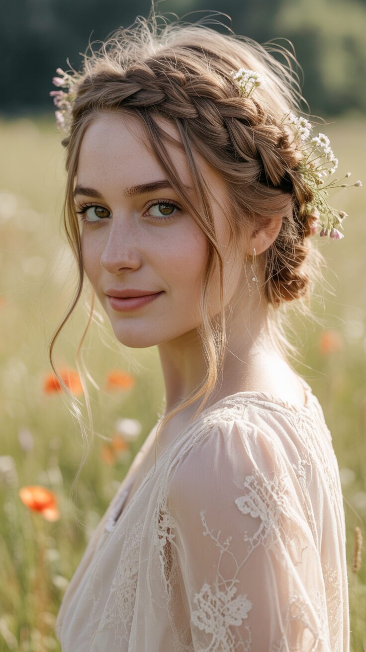 7. Boho Braided Updo